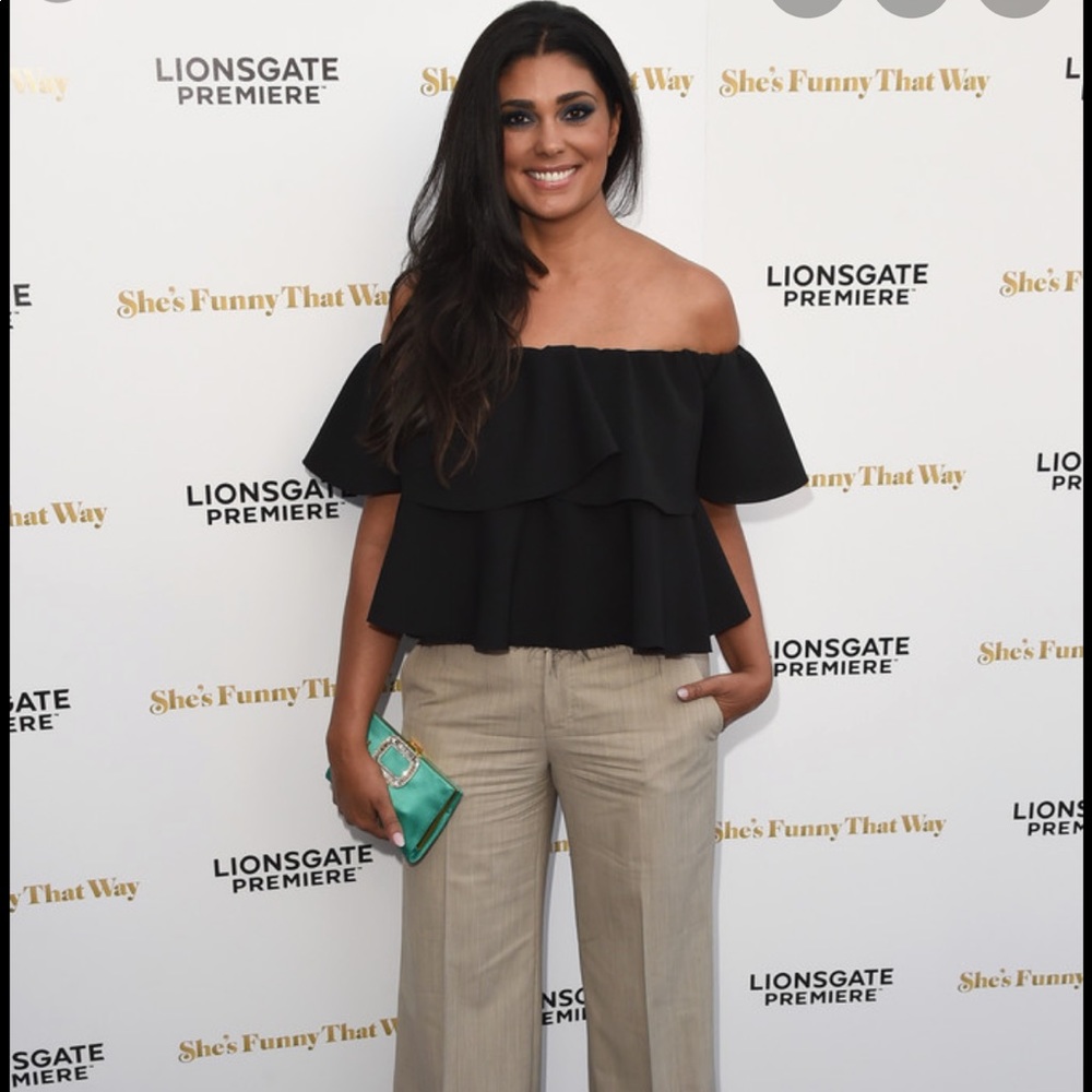 Rachel Roy Ruffle off the shoulder top.